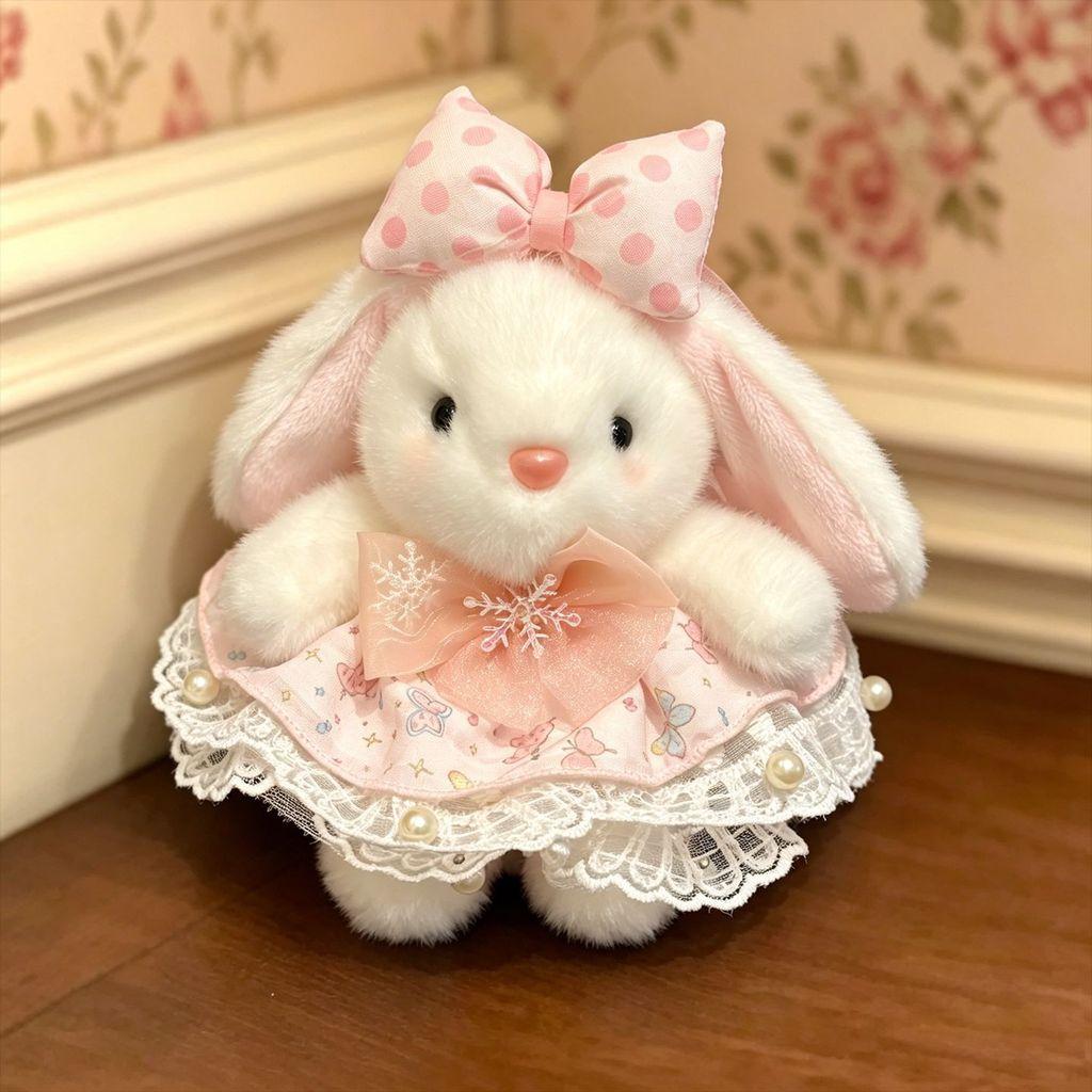 Bambola Coniglio Peluche Con Vestito Rimovibile Per Bambine Decorazione Stanza dei Giochi