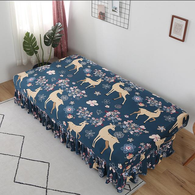 Moderne Blumenserie Sofabezug mit Rockkante für Klappsofabezug ohne Armlehne All-inclusive Elastischer Überwurfschutz