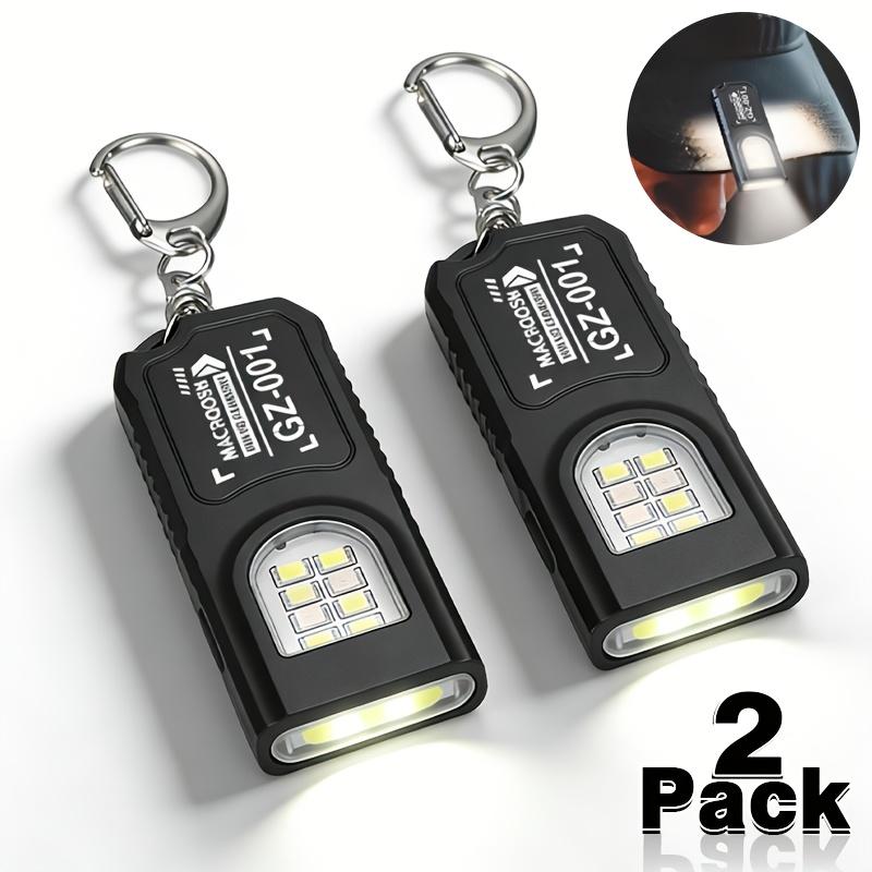 Mini LED Schlüsselanhänger Taschenlampe, multifunktionale USB-ladbare Handtaschenlampe, Outdoor-Hutclip-Licht, für Camping, Wandern, Angeln, Notfallsituationen