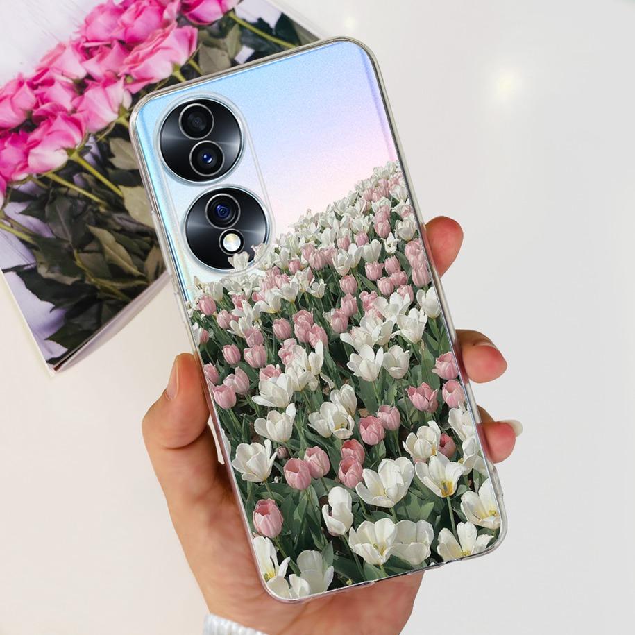 For Honor 70 Lite Case RBN-NX1 Shockproof Cover Fashion Flower Clear Silicone Soft TPU Phone Case For Honor 70 Pro Honor70 Coque