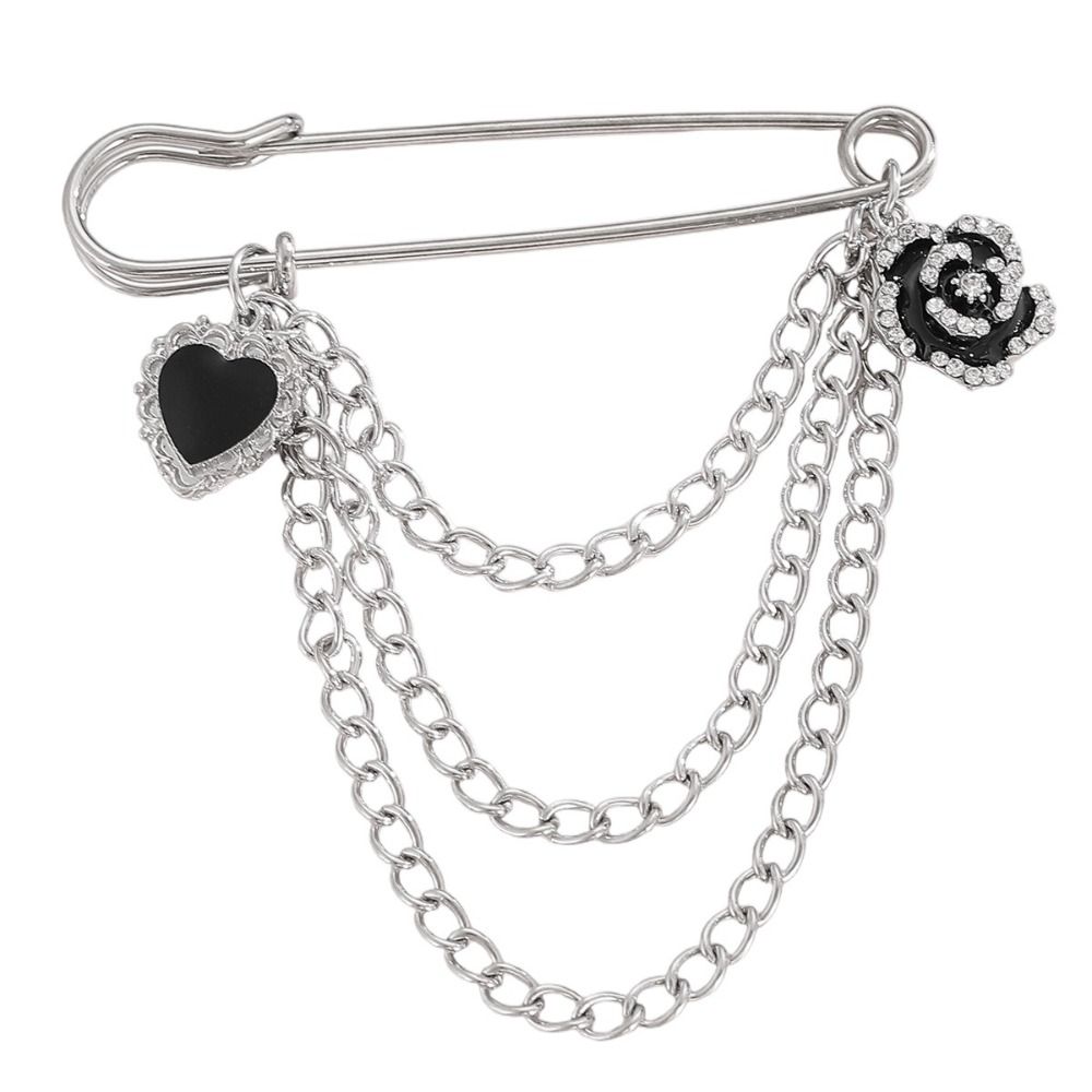 Metallkette Kettenanhänger Broschen Schmetterlingsdesign Abnehmbare Quastenketten-Pin Retro-Stil Verstellbare Kragenbrosche