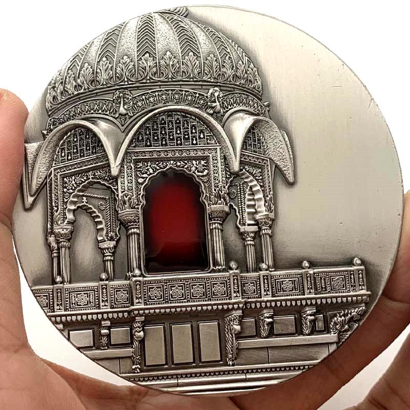 Россия, Москва, Кремль, большая бронзовая памятная медаль, рельеф, 80 мм, монета, памятная монета «Красные ворота времени и пространства»