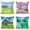 Forest Green Landscape Pillowcase Interior Decoration Office Living Room Home Pillowcase