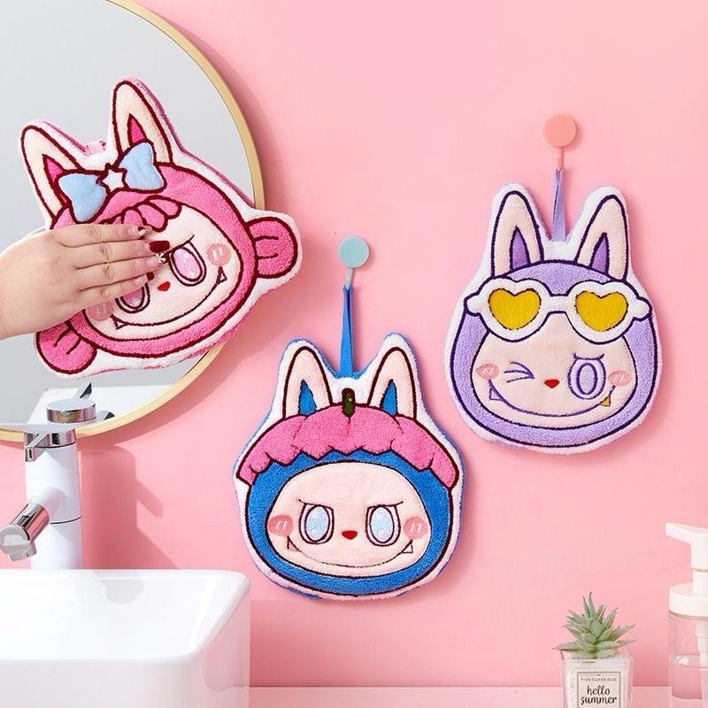 Cartoon Plush Absorbent Hand Towel for Kitchen & Bathroom - Cute and Thickened for Kids