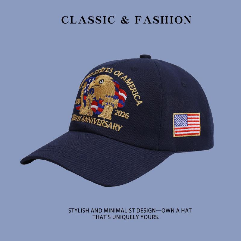 

Usa 250Th Anniversary Eagle Print Hat Unisex Adjustable Washed Cotton Peak Hat Trucker Hats Outdoor Visor Baseball Cap