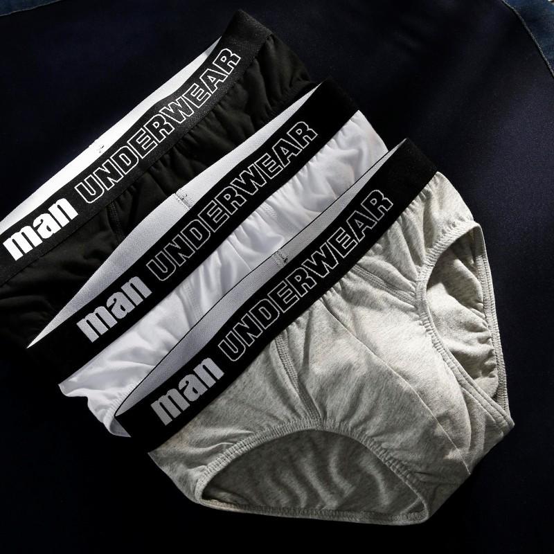 Men's Plus Size Pure Cotton Mid-Waist Triangle Briefs - Loose, Breathable, Solid Color Shorts