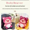 Strawberry Bear Beaver Ruby Plush Doll - Cute Cartoon Stuffed Toy, Perfect Birthday Gift