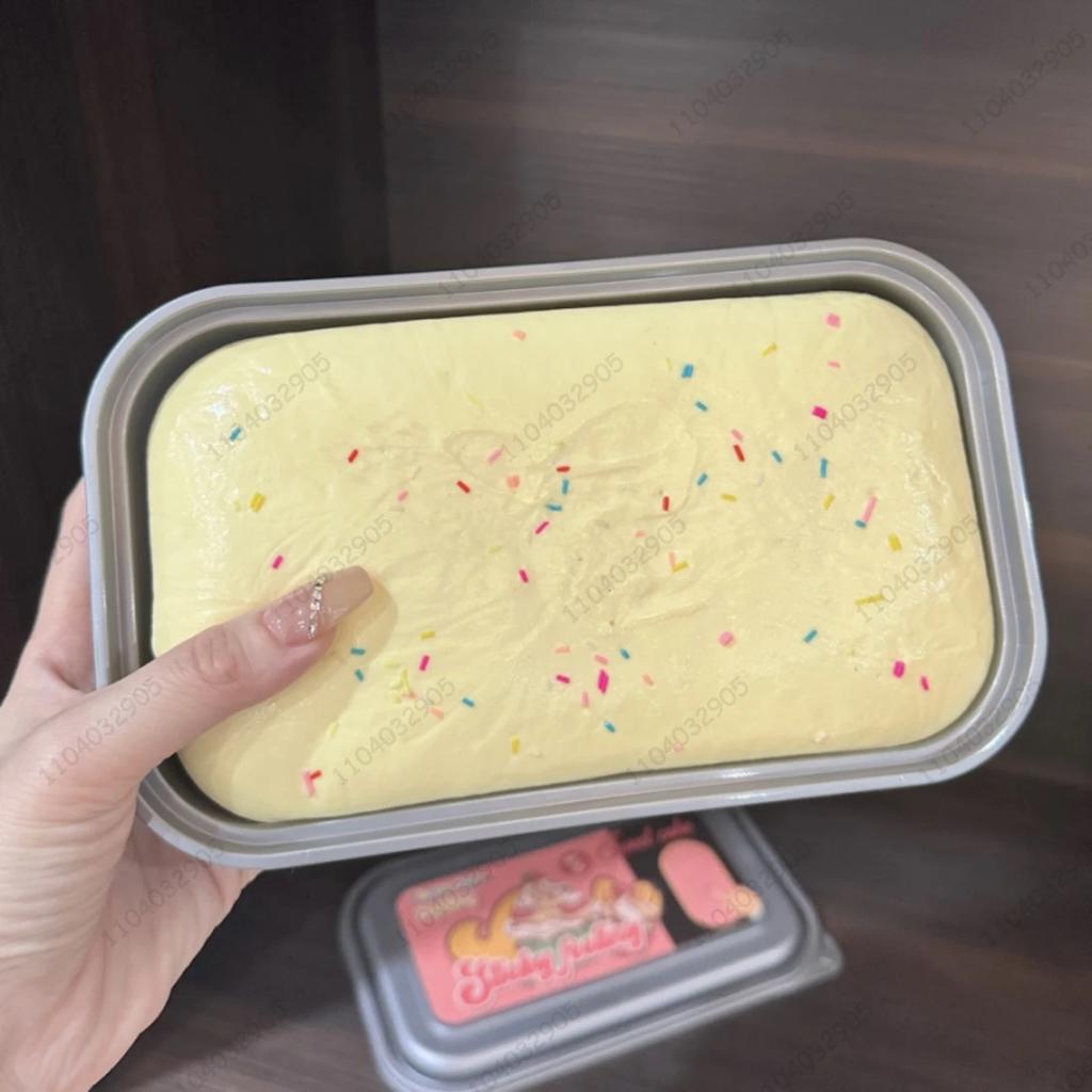 Sticky Box Cake Squishy Toy Slow Rising Squeeze Toy Butter Ice Cream Box Squishy Fidget Toy Anti Stress Release Hand Relax Gift