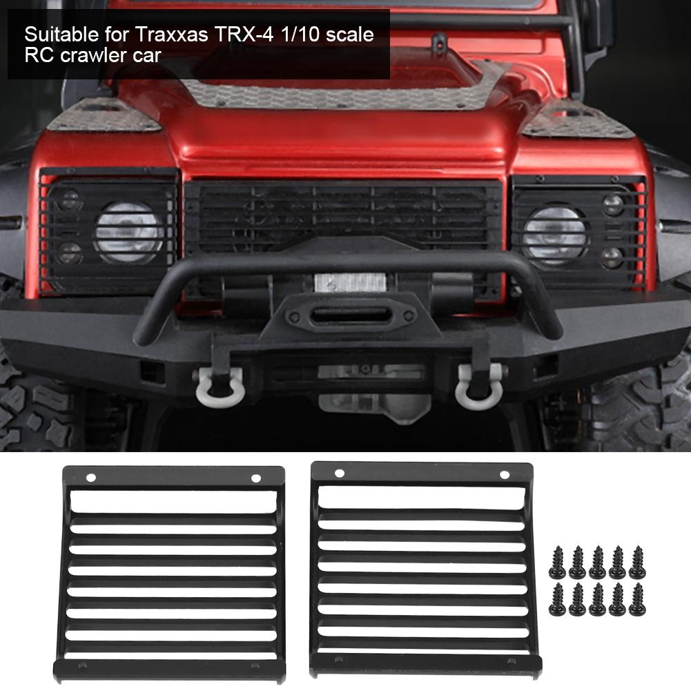 2 Pcs Metal Front Light Cover Grille for Traxxas TRX 4 1 10 Scale RC Crawler Car