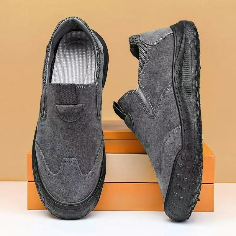 

Men s Shoes Summer Low-cut Waterproof Leather Boots Men s Outdoor Non-slip Wear-resistant Casual Work Shoes EU38/CN39 сірий