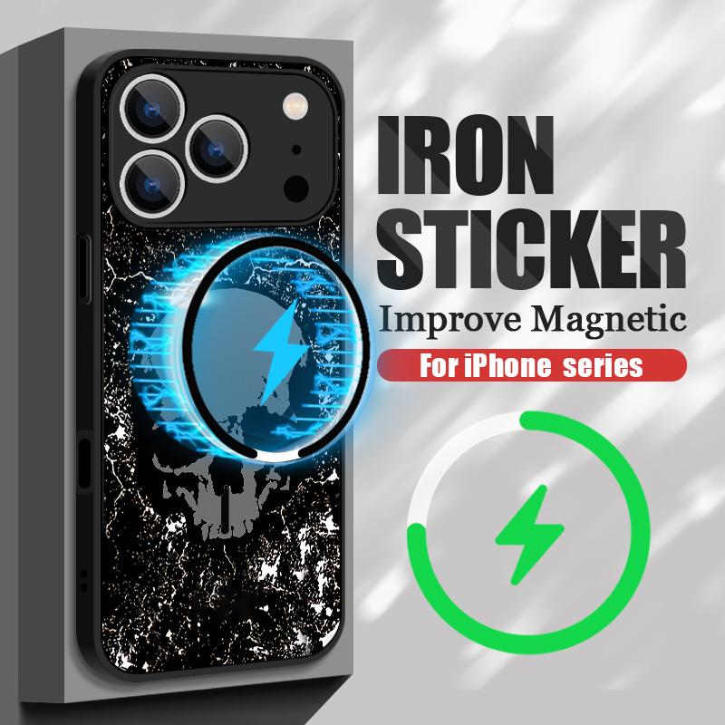 Colorful Skeleton Pattern Case For iPhone 17 Pro Max Case iPhone 16 Pro Max 15 14 13 16E 17E Magnetic For Magsafe Hybrid Matte Cover