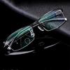 Men Bifocal Reading Glasses Business Half Frame Presbyopia Eyeglasses Distance Dual Use High-definition Anti Blue Light Eyewear