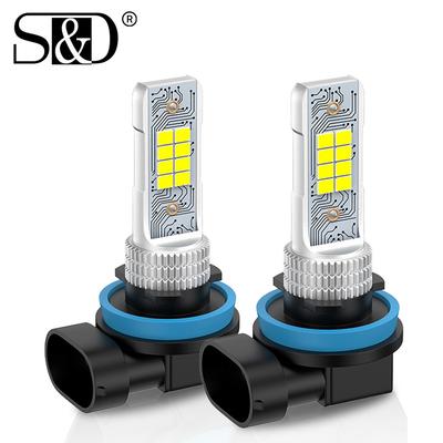 2 Adet H8 H11 LED Ampul H16 JP 9005 HB3 9006 HB4 LED Araba Sis Lambası Ampulleri Gündüz Sürüş Lambaları 12V 6000K Beyaz