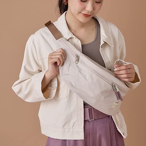 Anello A5 Waist Bag, Water-Repellent, Multi-Storage, CIRCLE, ATS0654Z, Beige