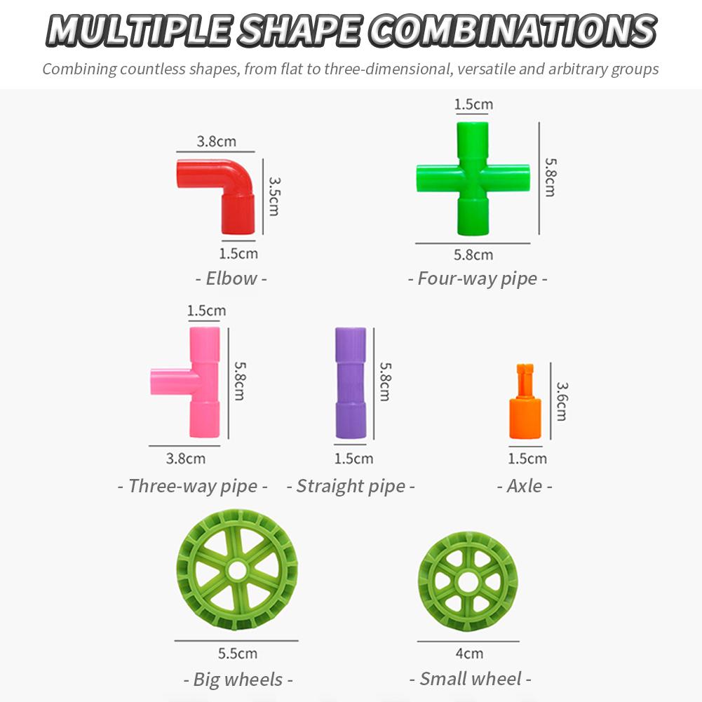 Water Pipe Building Blocks Toys For Kids DIY Educational Toys Designer Construction Birthday Toy For Boys And Girls