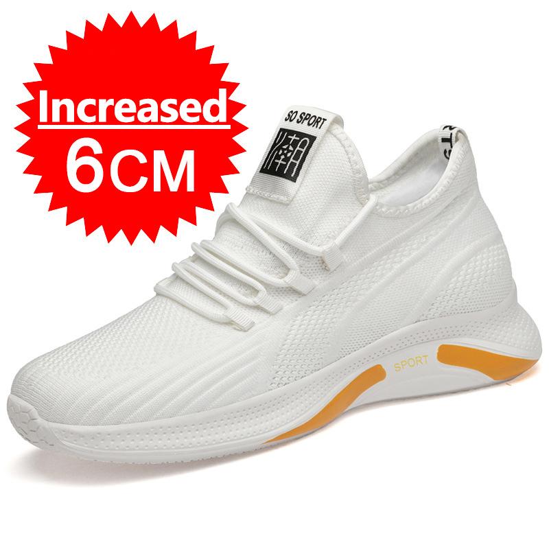 

Модные Новые Кроссовки Мужская Обувь на Платформе Скрытая Пятка Дышащая Обувь для Увеличения Роста Для Мужчин Увеличивающая Стелька 6/8 СМ Обувь для Увеличения Роста на Выбор 44