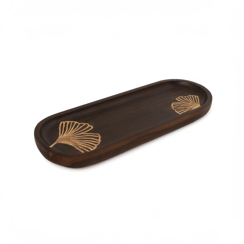 Wooden Snack Tray With Laser Cut Flower