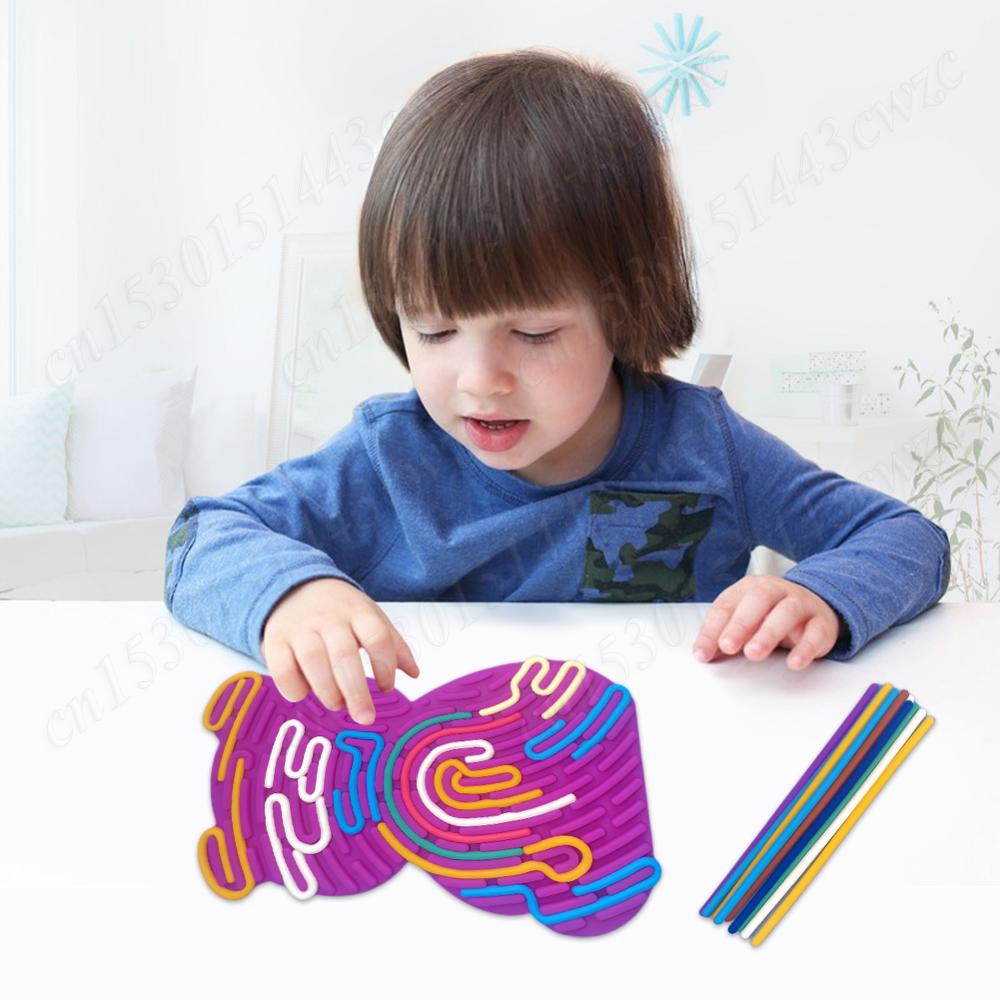 Autism Sensory Products Sensory Activity Board Silicone Sensory STEM Toys Calming Anxiety Relief Stress Toys Sensory Fidget Toys