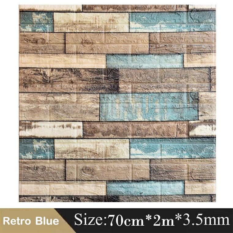 70cm*2m 3D Brick Wall Stickers DIY Decor Self-Adhesive Waterproof Wallpaper For Kids Room Bedroom Kitchen Home Wall Decor