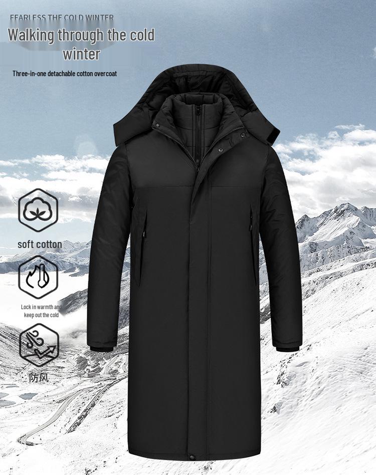 Huolihuomian 3-in-1 Sports Cotton Coat with Removable Liner - Long Style Chinese Team Overcoat