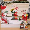 1PC Wood Adorn Decorations Dwarf Elderly English Ornaments Prints Festival Christmas Gift Desktop