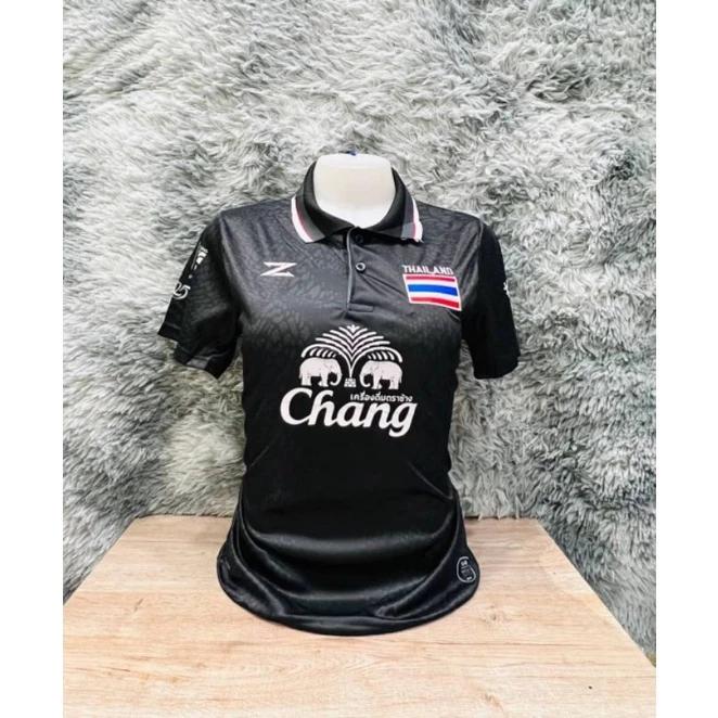 THAILAND National Football Soccer Vintage Shirt Polo Women Training JERSEY CHEER Print Quick Dry Short Sleeve Uniform Elephant Beer Flag Badge Logo