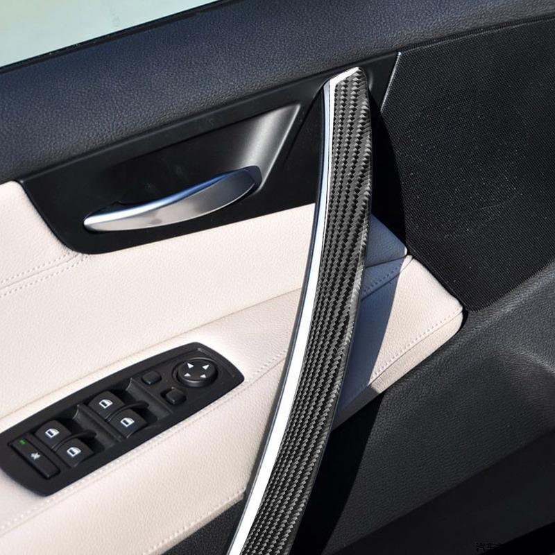 Real Carbon Fiber Car Accessories Door Puller Panel Trim Cover Soft Sticker For BMW X3 E83 2004 2005 2006 2007 2008 2009 2010