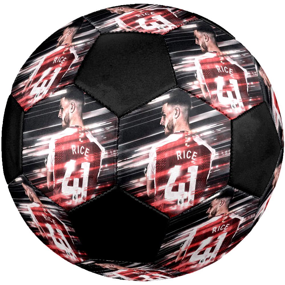 Declan Rice Size 5 Soccer Ball, Machine-Stitched PVC, Durable & High Bounce, All Ages Fit, Fan Merchandise, Matches & Outdoor Use.