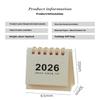 1Pc 2026 Mini Desk Calendar Creative Simple Coil Calendar Planner Standing Flip Weekly Calendar For Daily Schedule Planning