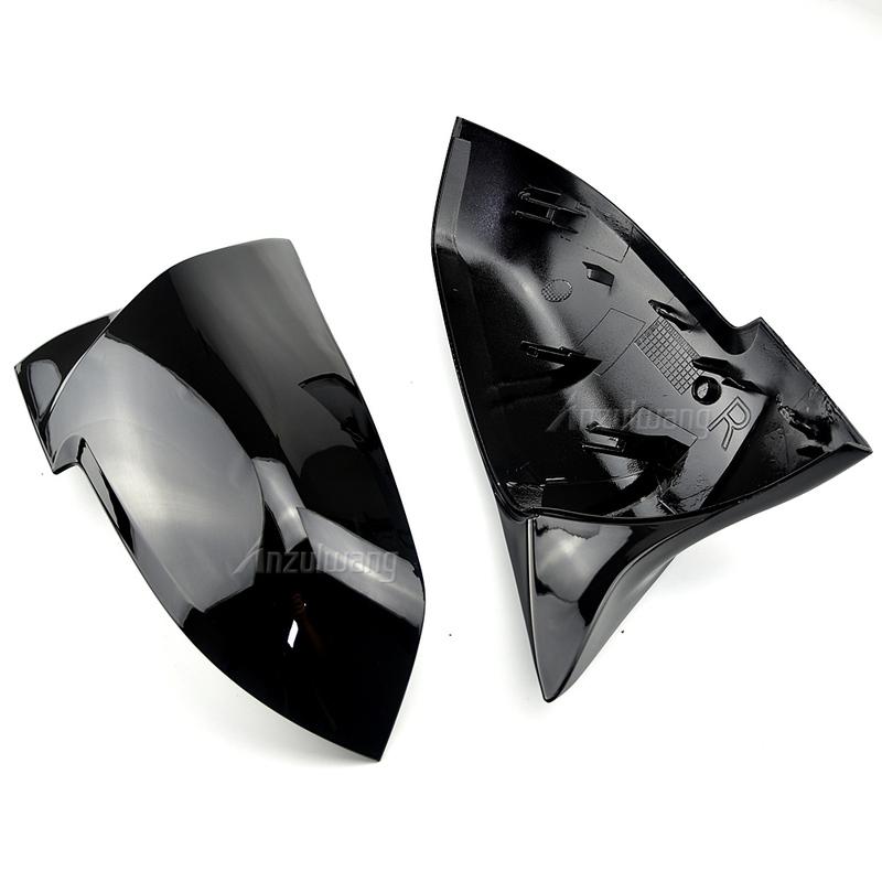 1 Pair Rearview Mirror Cover Side Wing Rear View Mirror Case Covers Glossy Black For BMW F20 F21 F22 F30 F32 F36 X1 F87 M3