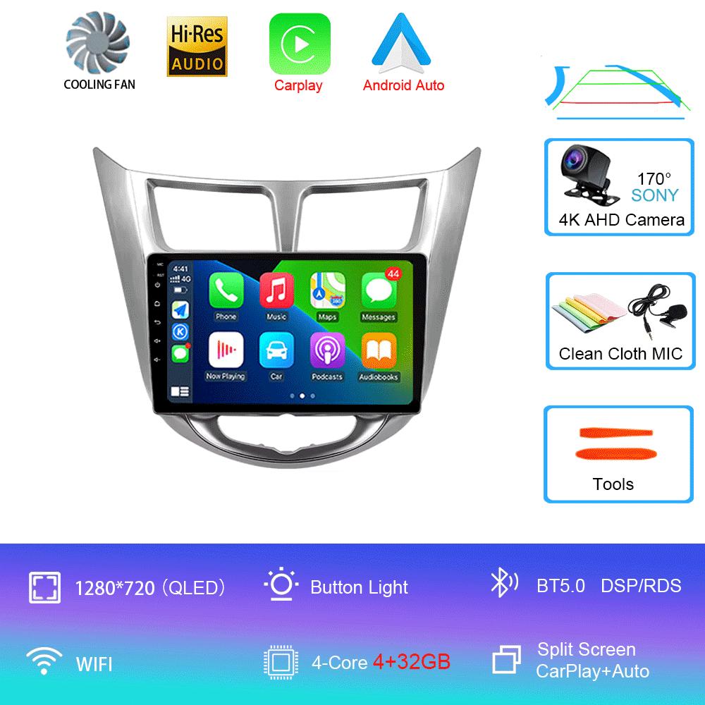 

Android14 Carplay Auto для Hyundai Solaris Verna Accent 1 2010 2011 2012 2013 -2016 Мультимедийный плеер Автомобильный Радио DSP Стерео 2 Din