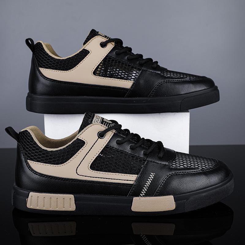 Men's Shoes Spring Breathable Thin Mesh Hollow Mesh Shoes Casual Lightweight Little White Board Shoes Sports Mesh Shoes