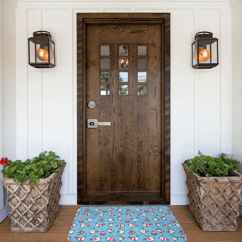 Shy Shrimp pattern Non-slip Doormat Floor Mat Dust-proo Carpet Rug for Kitchen Entrance Home Bathroom Footpad Mats