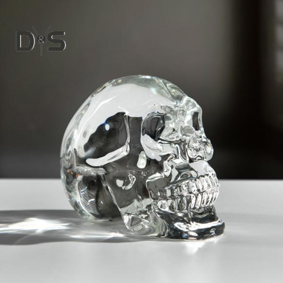 Klar Färgglad skallefigur i naturlig storlek Skallestaty Skulptur Hemmakontor Skrivbord Bokhylla Dekoration Prydnad Halloween Festival Present