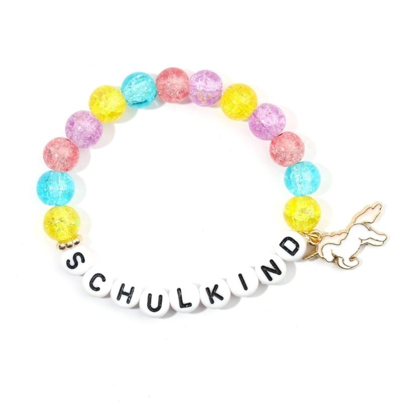Creative Letter Bead Bracelet With/without Pendant Detail, Acrylic Design Wristlet For Teens Daily Accessories