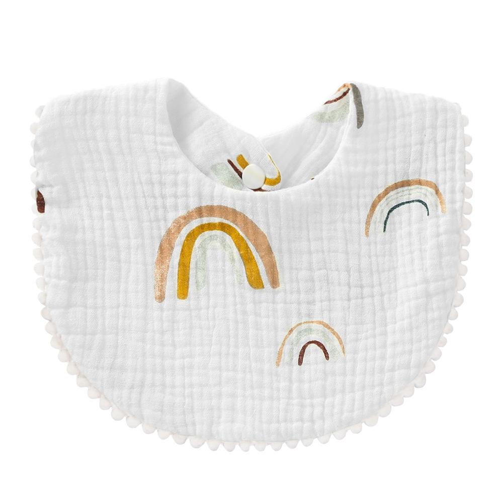 Baby Cotton Gauze Bibs With Ruffled Edges Soft Absorbent Drool Bibs For Infants And Toddlers Cute Floral Lace Burp Cloth