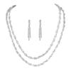 High-end Luxury Full Diamond Necklace Earrings Set Temperament Necklace Earrings Two-piece Set