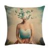 Abstract Fairy Girl Decorative Cushion Cover Linen Pillowcase For Sofa Couch Bedroom Home Living Room Decor 45X45Cm