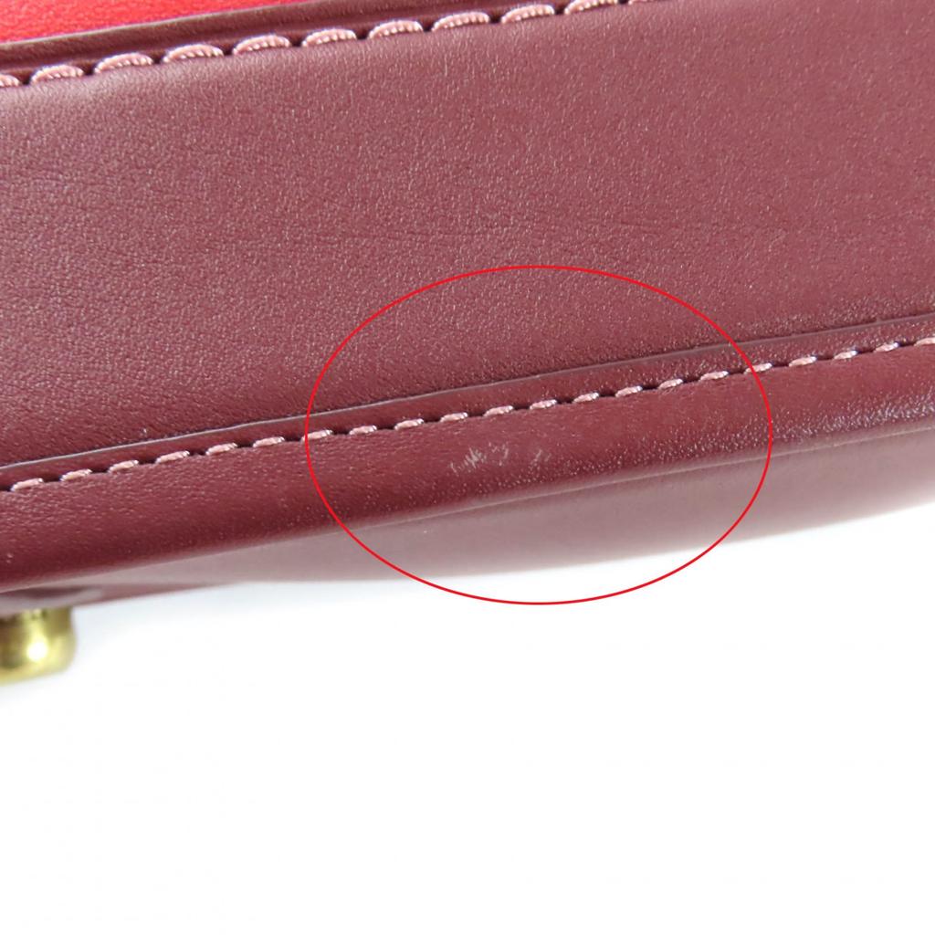 Ausgezeichnete COACH Handtasche Revel Colorblock Tasche Rotes Leder Damen CC412 Gebraucht