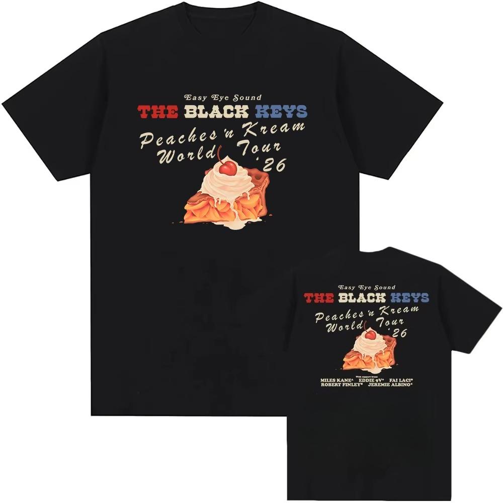 

PEACHES N KREAM WORLD TOUR 2026 Tshirt THE BLACK KEYS Band Fashion Tshirts Summer pure Cotton Hip Hop Short Sleeve Tees Unisex S