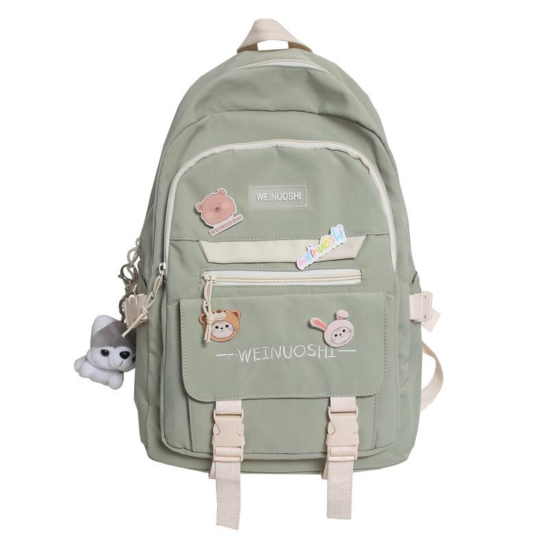 

New student backpack female Korean version trendy letters junior high school campus schoolbag large capacity computer backpack waterproof