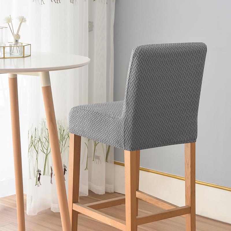 Jacquard Bar Stool Seat Covers Short Back Living Room Chair Cover Spandex Furniture For Home Banquet Kitchen Wedding Decoration