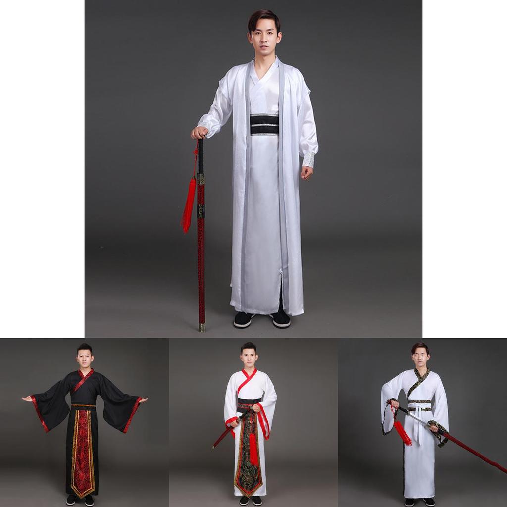 Stunning Red Polyester And Spandex Chinese Traditional Costume For Men