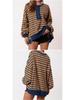 Color Block Long Sleeve Striped Button-Up Casual Sweater for Women - Autumn/Winter
