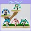 Adorable Sitting Hatsune Miku Chibi Figure Pvc Toy Model 8.5cm Cute Doll Gift