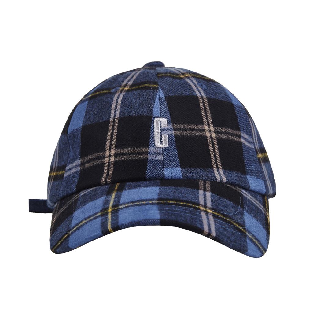 CONCEPTUAL Wool Check Ball Cap Blue