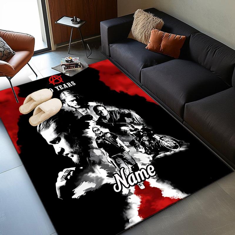 Custom Name Group Portrait Sons Rug Game Carpet, Floor Mat for Bedroom Living Room Entryway Rug, Home Decor Idea Gift for Christmas birthday