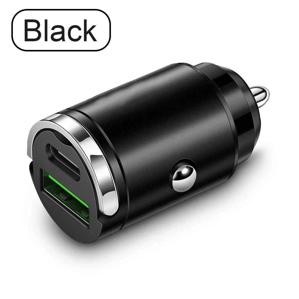 Mini Car Cigarette Lighter One Trailer Two Car Charging Plug Fast Charging Car Charger USB C Car Phone Chargers Adapter