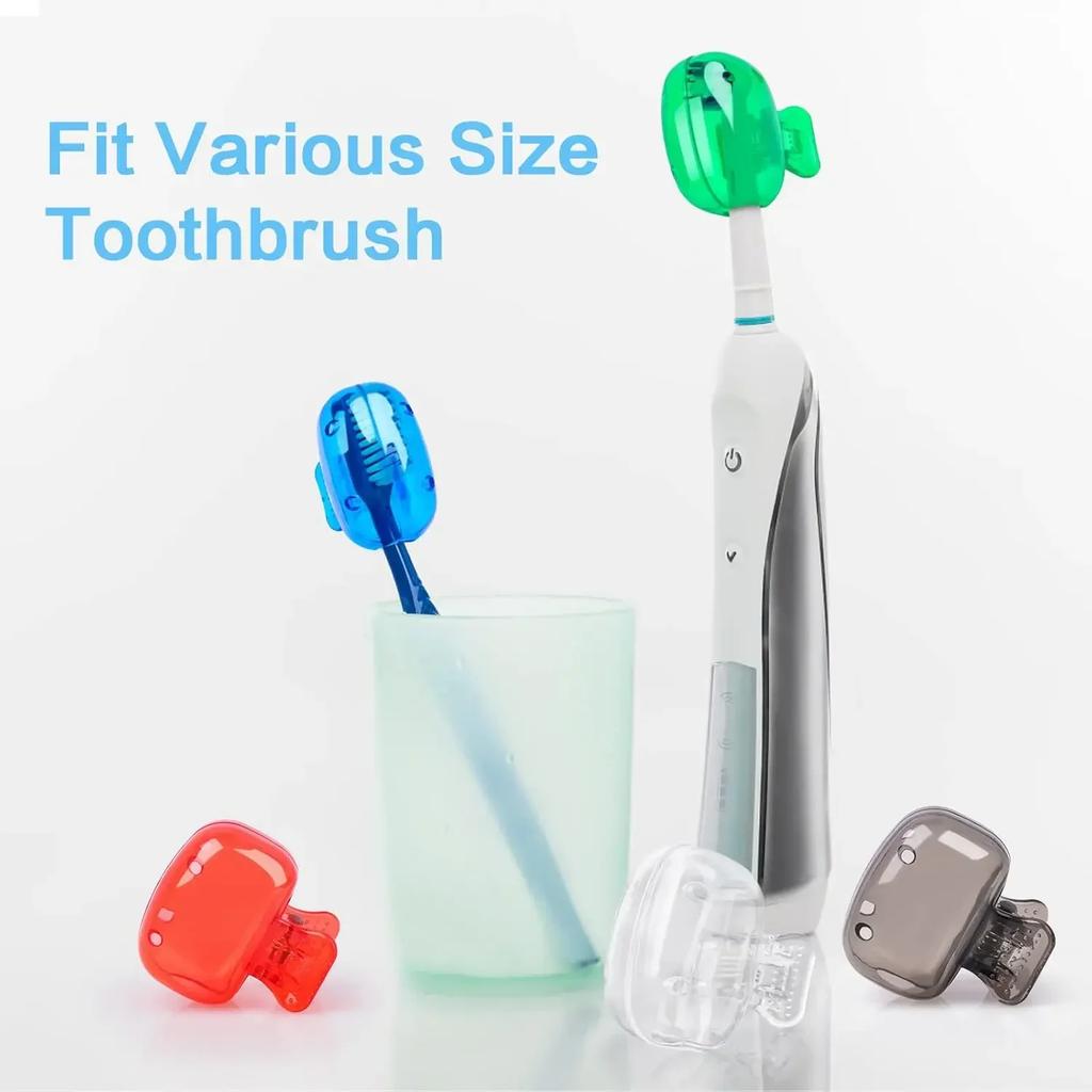 Portable Toothbrush Head Cover Clips Plastic Colorful Dustproof Head Protector Cap Case Outdoor Travel Bathroom Supplies