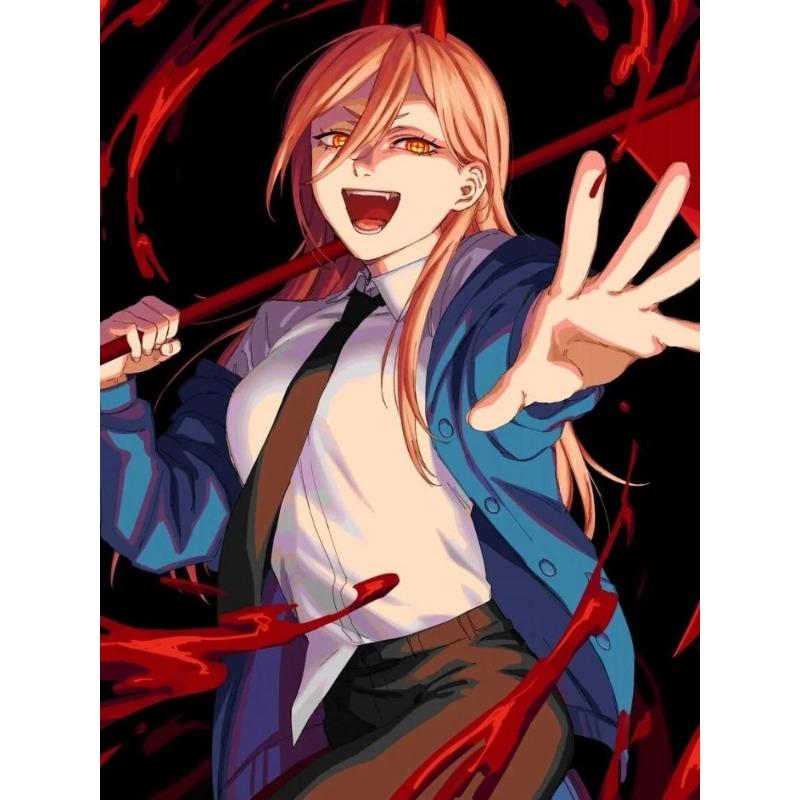 Hochwertige Japanische Anime Chainsaw Man Poster Leinwandbilder und Drucke HD Wandkunst für Wohnzimmer und Café Dekoration